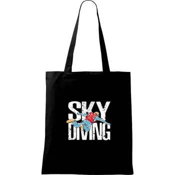 Skydiving nápis - Taška bavlněná - 42 x 38 cm ( Černá )