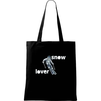 Nákupní taška Snow lover lyže - Taška bavlněná - 42 x 38 cm ( Černá )