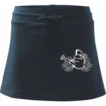 Dámská sukně Konev a květiny - Sportovní sukně - two in one - S ( Námořní modrá (velmi tmavá - téměř černá) )