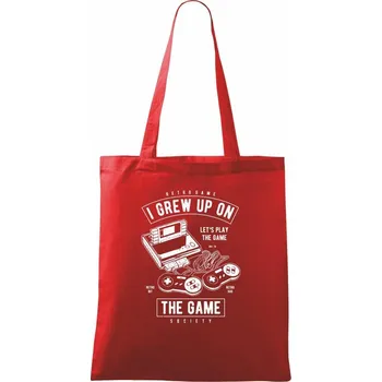 Nákupní taška Grew Up On The Game - Taška bavlněná - 42 x 38 cm ( Červená )
