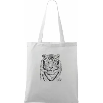 Tygr skica - Taška bavlněná - 42 x 38 cm ( Bílá )