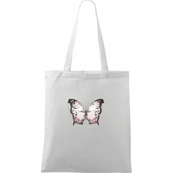 Motýl růžovobílý - Taška bavlněná - 42 x 38 cm ( Bílá )