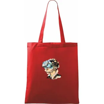 Nákupní taška Retro virtuální realita - Taška bavlněná - 42 x 38 cm ( Červená )
