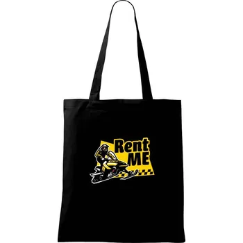 Nákupní taška Skútr Rent me - Taška bavlněná - 42 x 38 cm ( Černá )