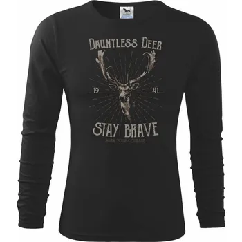 Chlapecké tričko Deer staybrave - Triko dětské Long Sleeve - 122 cm/6 let ( Černá )
