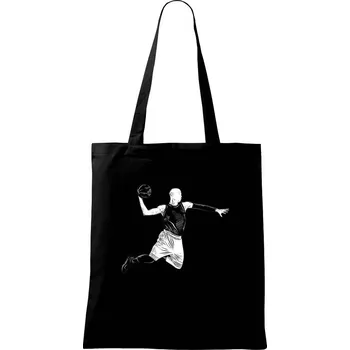 Nákupní taška Basketbalista ve výskoku - Taška bavlněná - 42 x 38 cm ( Černá )