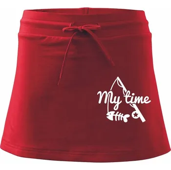 Dámská sukně Rybaření - My time - Sportovní sukně - two in one - S ( Červená )