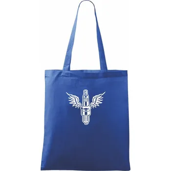 Nákupní taška Zapalovací svíčka - Taška bavlněná - 42 x 38 cm ( Královská modrá )