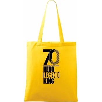 Hero, Legend, King x Queen 1970 - Taška bavlněná - 42 x 38 cm ( Žlutá )