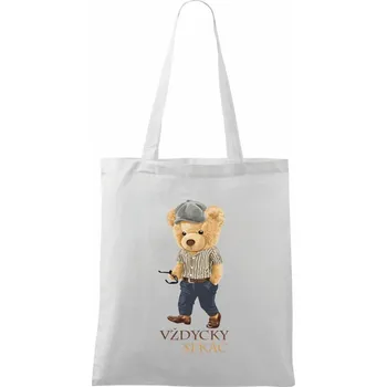 Nákupní taška Medvídek vždycky sekáč - Taška bavlněná - 42 x 38 cm ( Bílá )