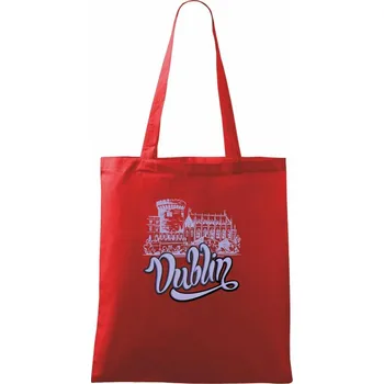 Dublin Ireland Lettering - Taška bavlněná - 42 x 38 cm ( Červená )
