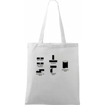 Svářeč - Typy svarů - Taška bavlněná - 42 x 38 cm ( Bílá )