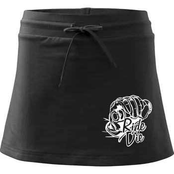 Dámské oblečení Ride or Die moto - Sportovní sukně - two in one - XS ( Černá )