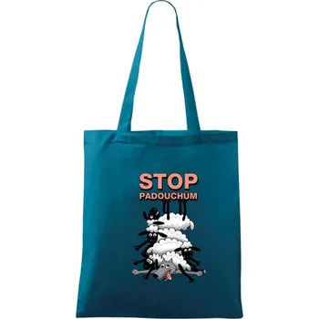 Nákupní taška Stop padouchům (Hana-creative) - Taška bavlněná - 42 x 38 cm ( Petrolejová )