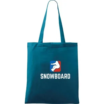 Nákupní taška Snowboard logo - Taška bavlněná - 42 x 38 cm ( Petrolejová )