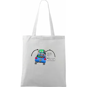 Jedu na ňadran - Taška bavlněná - 42 x 38 cm ( Bílá )