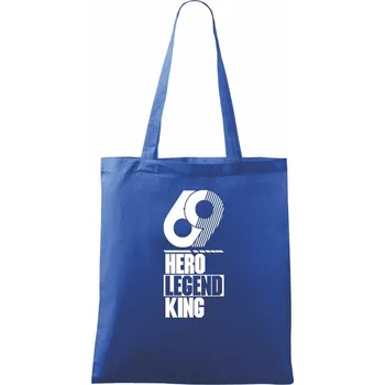 Nákupní taška Hero, Legend, King x Queen 1969 - Taška bavlněná - 42 x 38 cm ( Královská modrá )