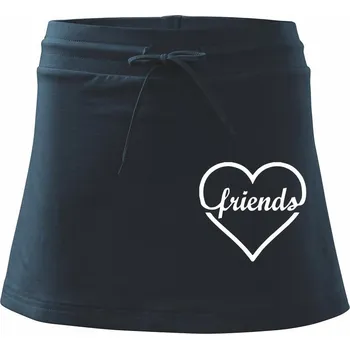 Dámská sukně Friends (párové triko) - Sportovní sukně - two in one - XL ( Námořní modrá (velmi tmavá - téměř černá) )
