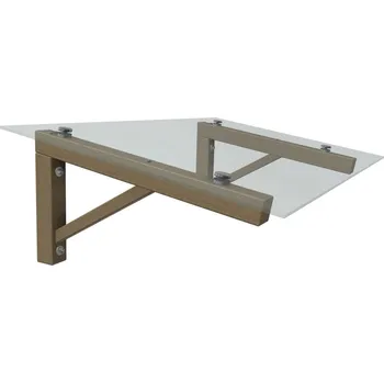 Stříška nad vchodové dveře VCHODOVÁ STŘÍŠKA dřevěná model D 1,7m Sklo čiré tvrzené ESG tl.10mm