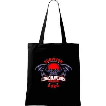 Nákupní taška Corona netopýr survive - Taška bavlněná - 42 x 38 cm ( Černá )