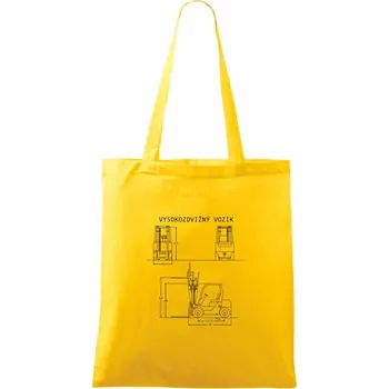 Vysokozdvižný vozík nákres - Taška bavlněná - 42 x 38 cm ( Žlutá )
