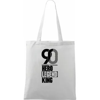 Nákupní taška Hero, Legend, King x Queen 1990 - Taška bavlněná - 42 x 38 cm ( Bílá )