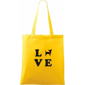 Čivava love - Taška bavlněná - 42 x 38 cm ( Žlutá )