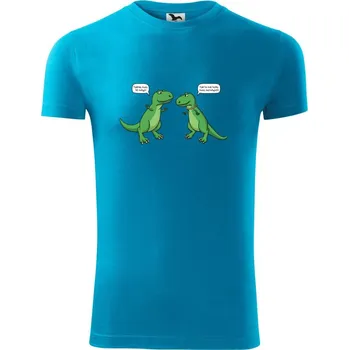 Pánské tričko T-Rex - krátké ruce (Hana-creative) - Viper FIT - Pánské zůžené tričko - M ( Světlý tyrkys )