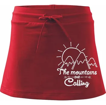 Dámská sukně The mountains are calling - Sportovní sukně - two in one - L ( Červená )