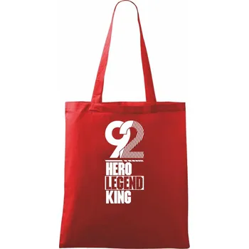 Nákupní taška Hero, Legend, King x Queen 1992 - Taška bavlněná - 42 x 38 cm ( Červená )