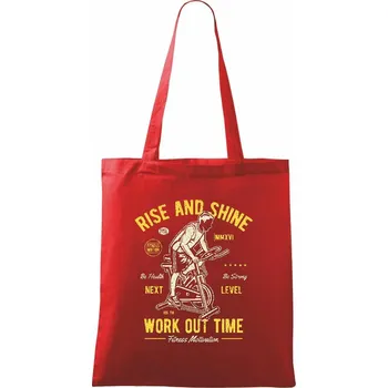 Nákupní taška Work Out Time - Taška bavlněná - 42 x 38 cm ( Červená )