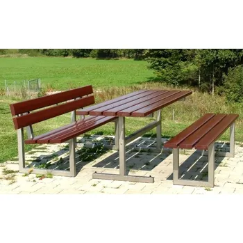 Zahradní lavice HTI Zahradní set Porta KA-P1007 Délka latí: 1500 mm, Typ ukotvení: dlouhé (k zabetonování), Barva konstrukce: šedá komaxit (RAL 7016)