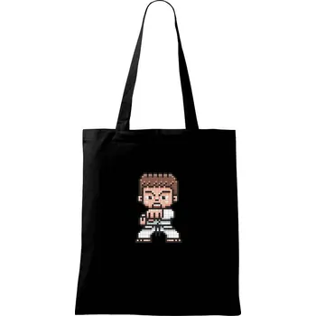 Karate pixel - Taška bavlněná - 42 x 38 cm ( Černá )