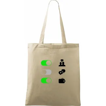 Nákupní taška Životní hodnoty - zapnout vypnout - Taška bavlněná - 42 x 38 cm ( Naturální )