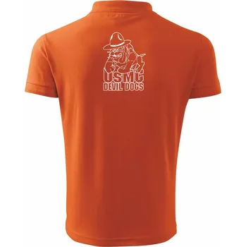 Pánská košile US Marine Devil Dog - Polokošile pánská Pique Polo 203 - 4XL ( Oranžová )