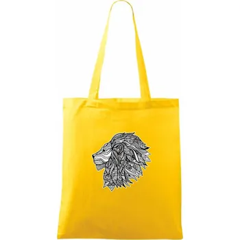 Hlava lva - mandala - Taška bavlněná - 42 x 38 cm ( Žlutá )