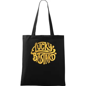 Nákupní taška Lucky Bastard zlatý - Taška bavlněná - 42 x 38 cm ( Černá )