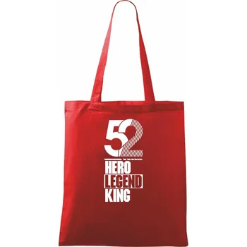 Nákupní taška Hero, Legend, King x Queen 1952 - Taška bavlněná - 42 x 38 cm ( Červená )