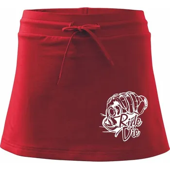 Dámská sukně Ride or Die moto - Sportovní sukně - two in one - XL ( Červená )