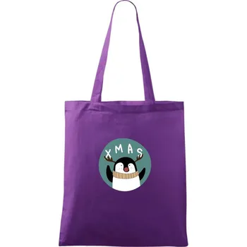 Xmas sob v kolečku - Taška bavlněná - 42 x 38 cm ( Fialová )