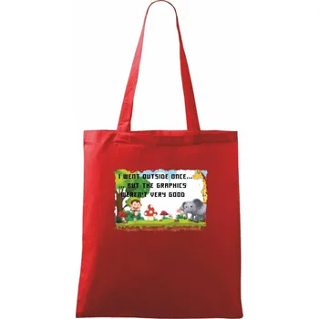 I went outside once... - Taška bavlněná - 42 x 38 cm ( Červená )