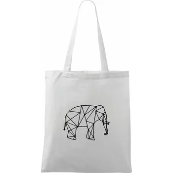 Nákupní taška Geometrie - slon - Taška bavlněná - 42 x 38 cm ( Bílá )