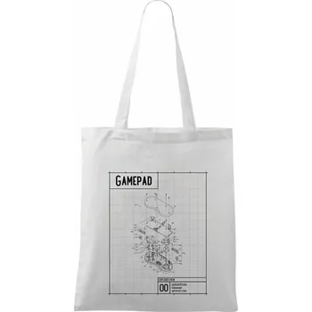 Nákupní taška Nákres Gamepad rozebraný - Taška bavlněná - 42 x 38 cm ( Bílá )