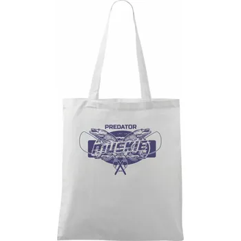 Nákupní taška Muškaření dvě ryby - Taška bavlněná - 42 x 38 cm ( Bílá )