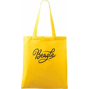 Beagle - nápis okrasný - Taška bavlněná - 42 x 38 cm ( Žlutá )