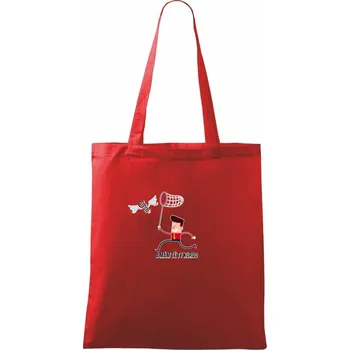 Nákupní taška Chytit štěstí - Taška bavlněná - 42 x 38 cm ( Červená )