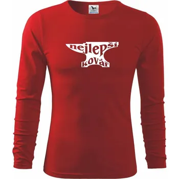 Chlapecké tričko Nejlepší kovář - Triko dětské Long Sleeve - 158 cm/12 let ( Červená )