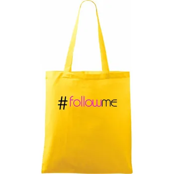 Hashtag follow me - Taška bavlněná - 42 x 38 cm ( Žlutá )