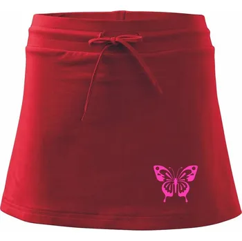Dámská sukně Motýl - Sportovní sukně - two in one - XS ( Červená )