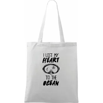Nákupní taška I lost my heart to the ocean - Taška bavlněná - 42 x 38 cm ( Bílá )